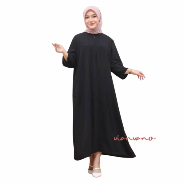 Daster Gamis Crinkle Airflow Hitam