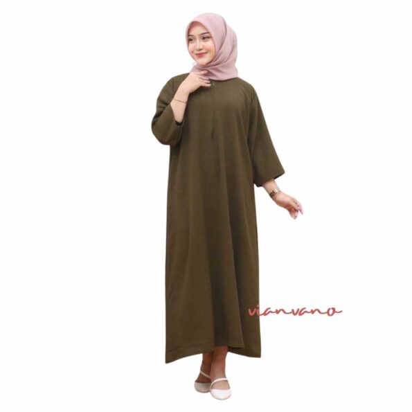 Daster Gamis Crinkle Airflow Warna Army