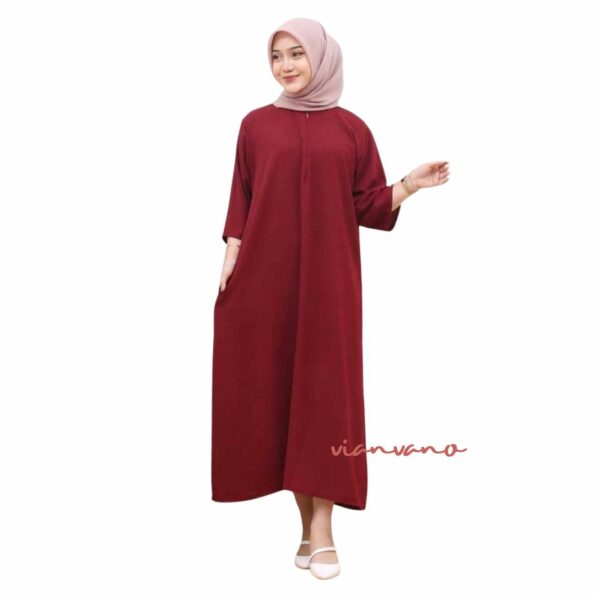 Daster Gamis Crinkle Airflow Warna Maroon