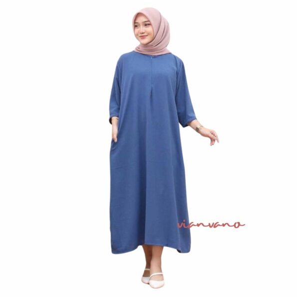 Daster Gamis Crinkle Airflow Warna Denim