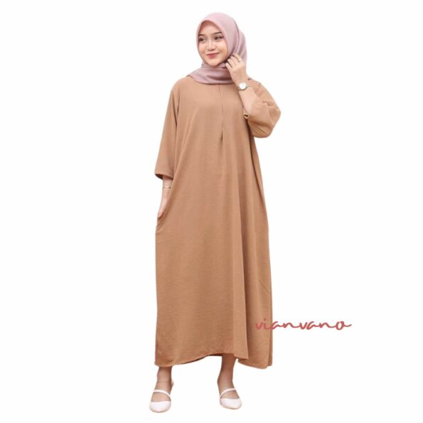 Daster Gamis Crinkle Airflow Warna Mocca